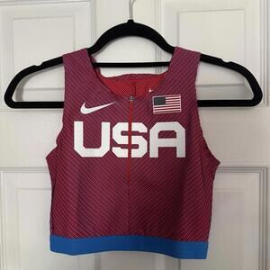 Nike Womens XS Crop Top 2023 USA International Team Pro Elite Sprint AO8736-XXX